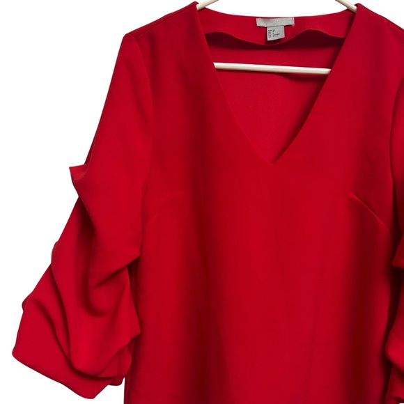 H&M Red Ruffle Sleeve Blouse - Picture 6 of 10